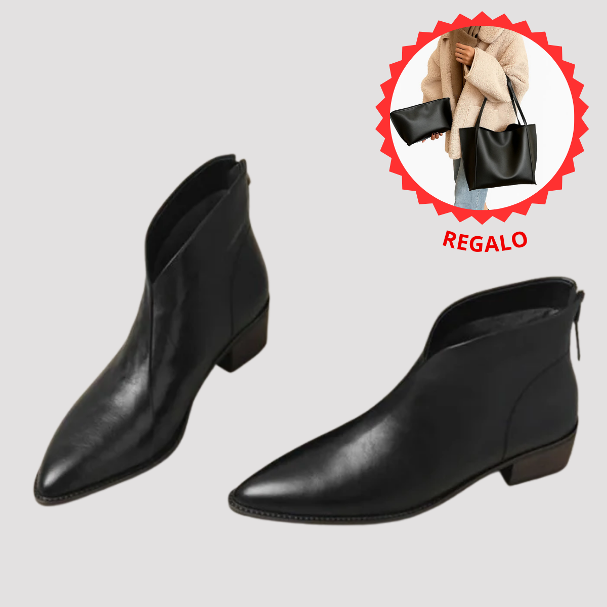 Compra 1 par de Botas Elegantes con Cremallera Trasera y llévate 1 Bolsa Exclusiva Premium BlomLane™