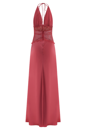 Compra 1 Vestido Largo de Encaje y Satén y gana 1 bolso de mano exclusivo BlomLane™ negro