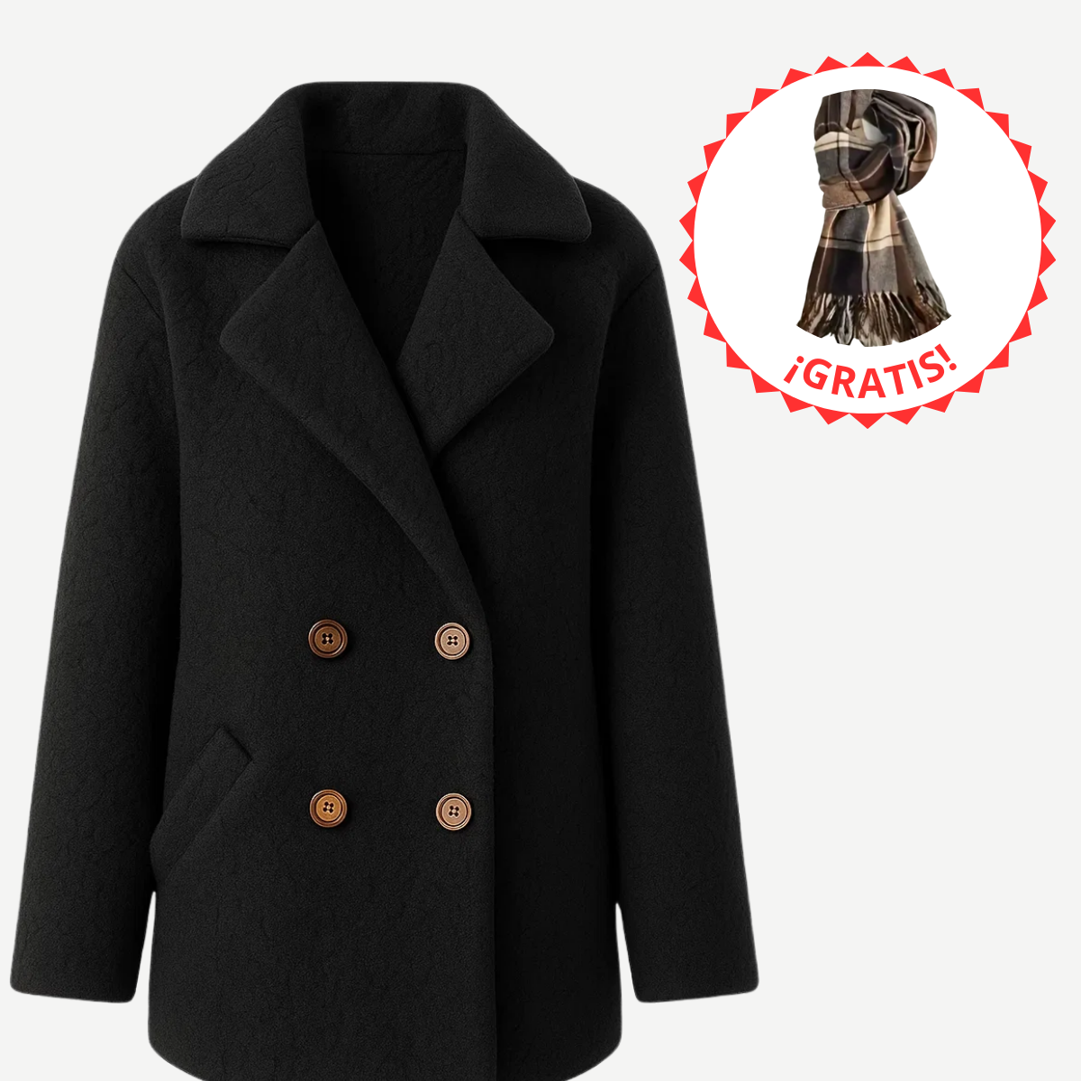 Compra 1 Chaqueta de Invierno Suelta y Linda con Botones y gana 1 bufanda exclusiva BlomLane™