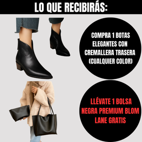 Compra 1 par de Botas Elegantes con Cremallera Trasera y llévate 1 Bolsa Exclusiva Premium BlomLane™